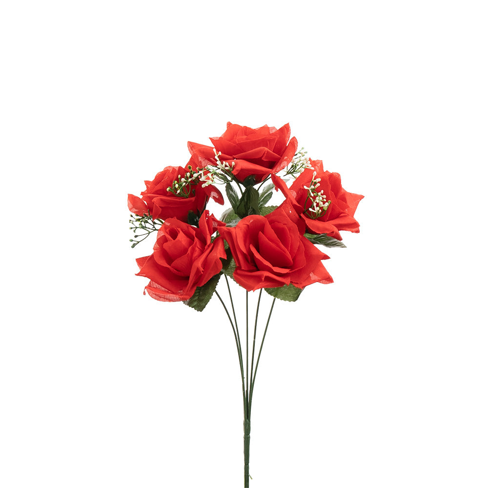 Rose Bunch 5 Heads Red 40cm
