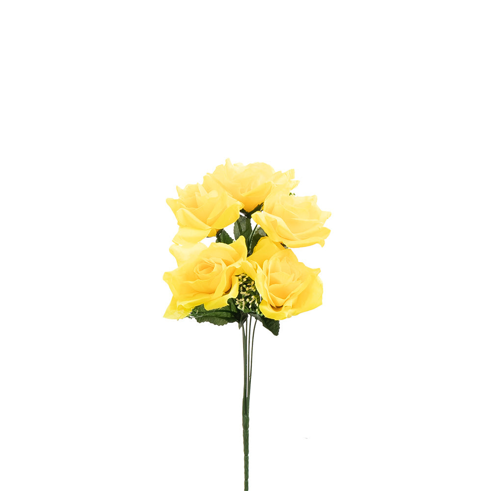 Rose Bunch 5 Heads Yellow 40cm