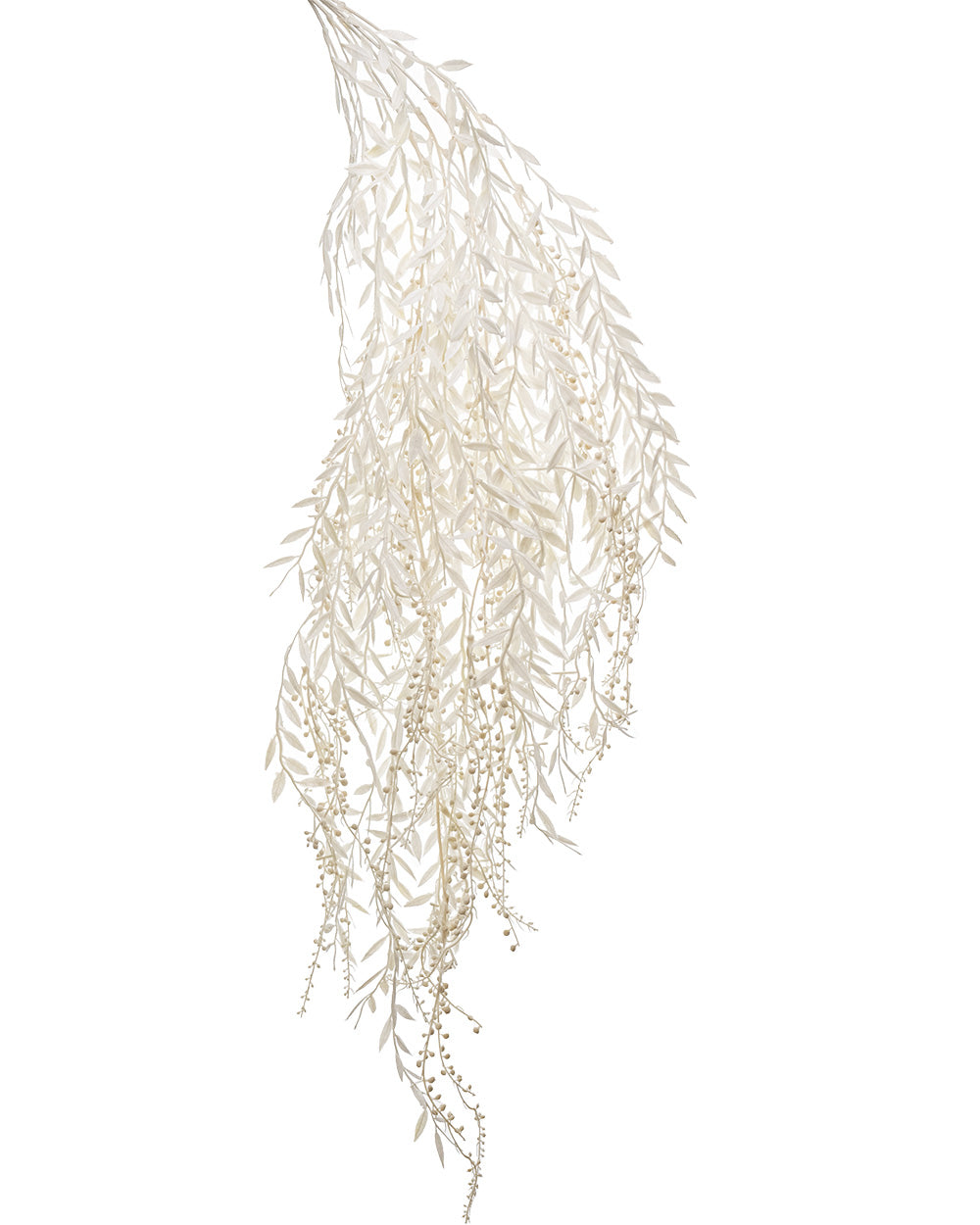 Leaf With Tiny Berry Garland White 100cm