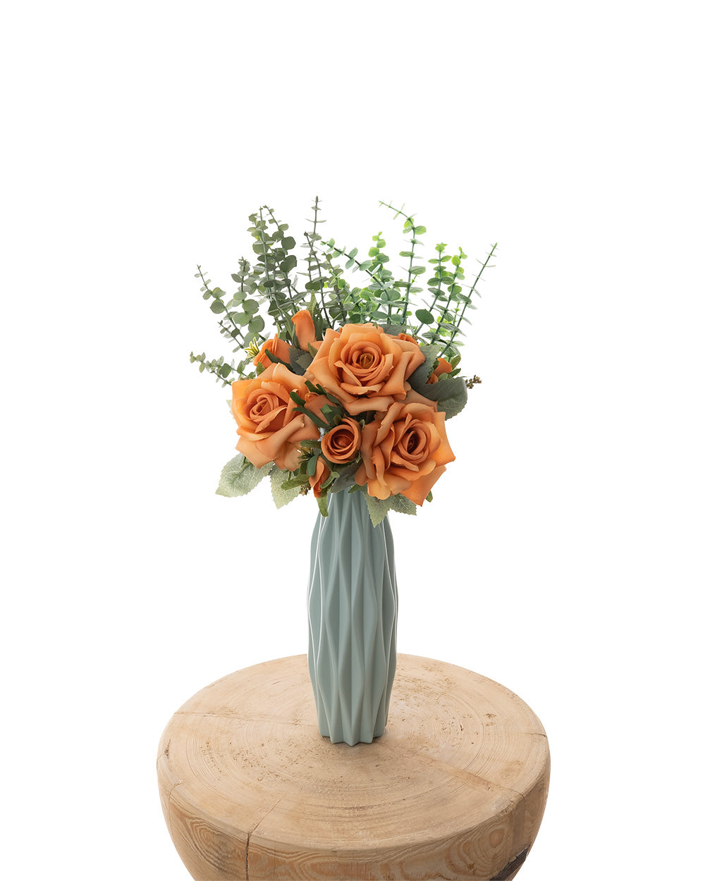 Rose Bouquet 7 Heads Apricot 33cm