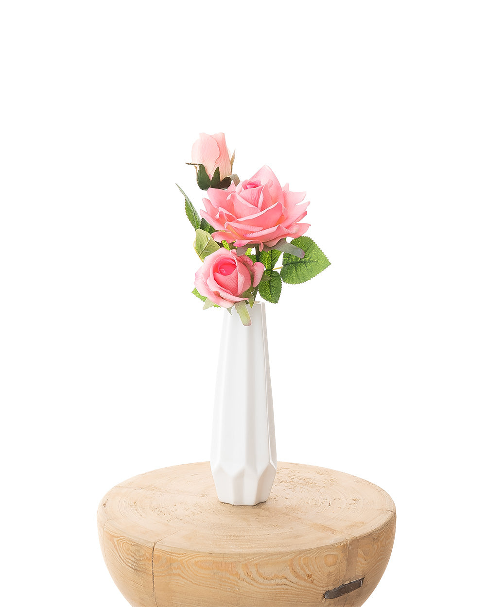 Real Touch Roses 3 Heads Pink 37CM