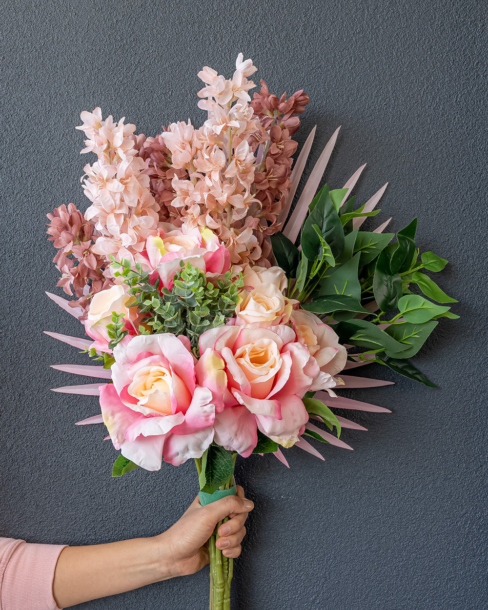 Dried Stock Stem Dark Pink 100cm