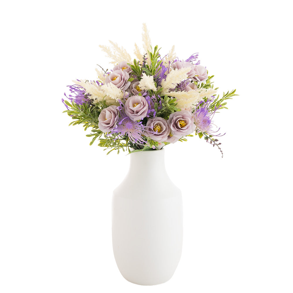 Mini Roses Spray Purple 42cm