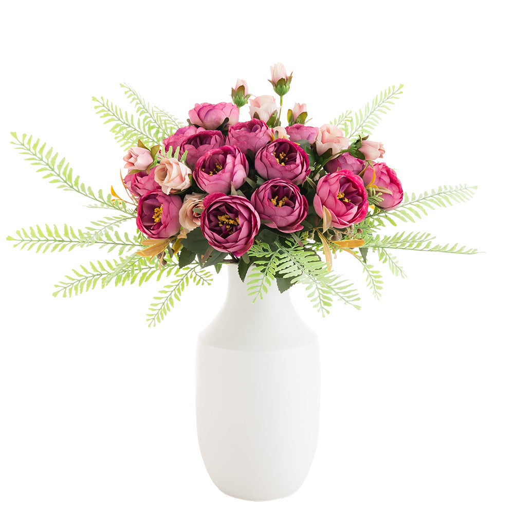 Peony Bouquet 7 Heads Purple 33cm