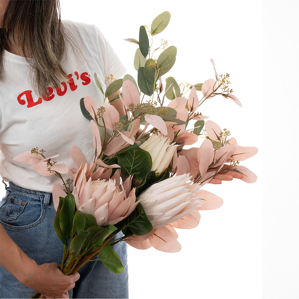 Paris Eucalyptus Spray Pink 72cm