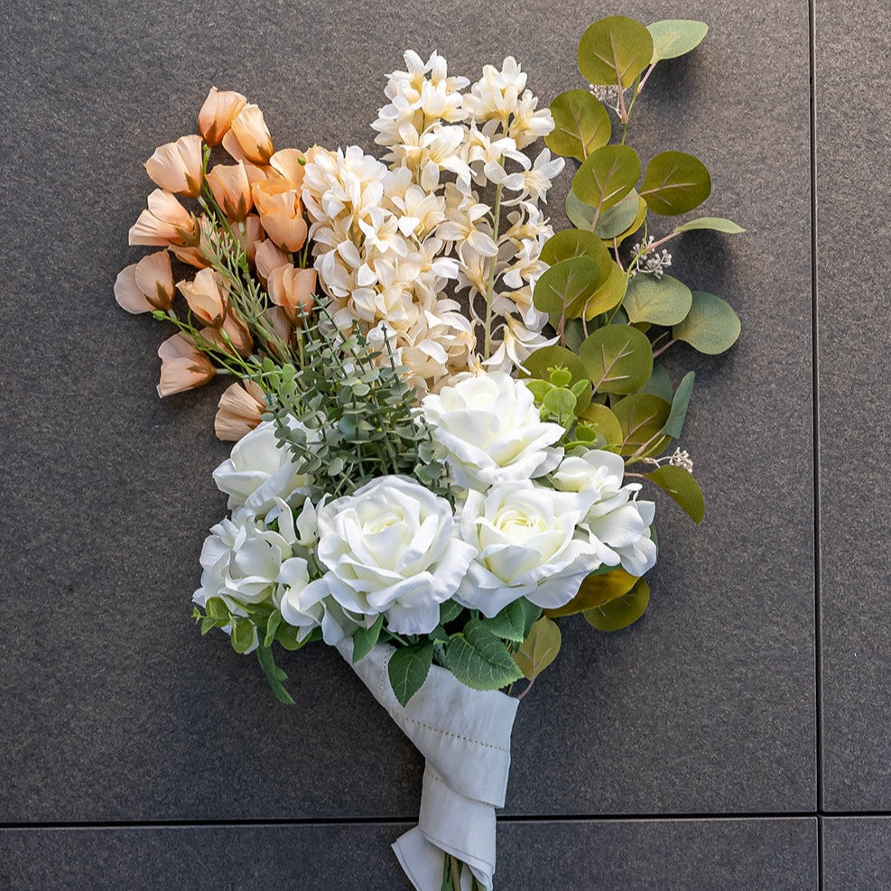 Dried Poppy Spray Champagne 90cm