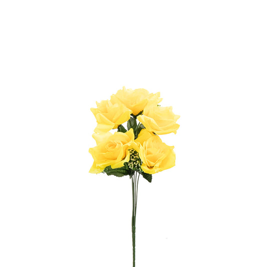 Rose Bunch 5 Heads Yellow 40cm
