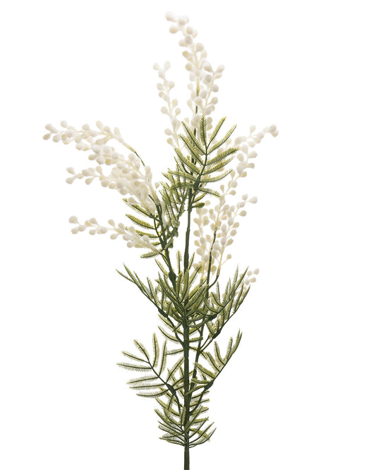 Mimosa Spray White 88cm