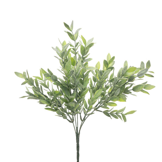 Leaf Bush Green & White 43cm