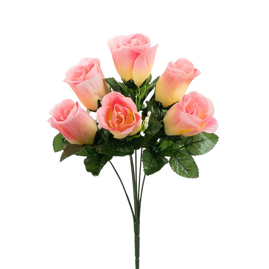 Rose Bouquet 6 Heads Light Pink 36cm