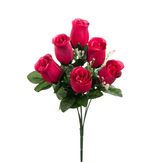 Rose Bouquet 6 Heads Pink 36cm