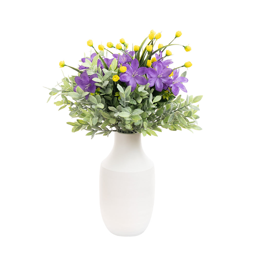 Leaf Bush Green & White 43cm
