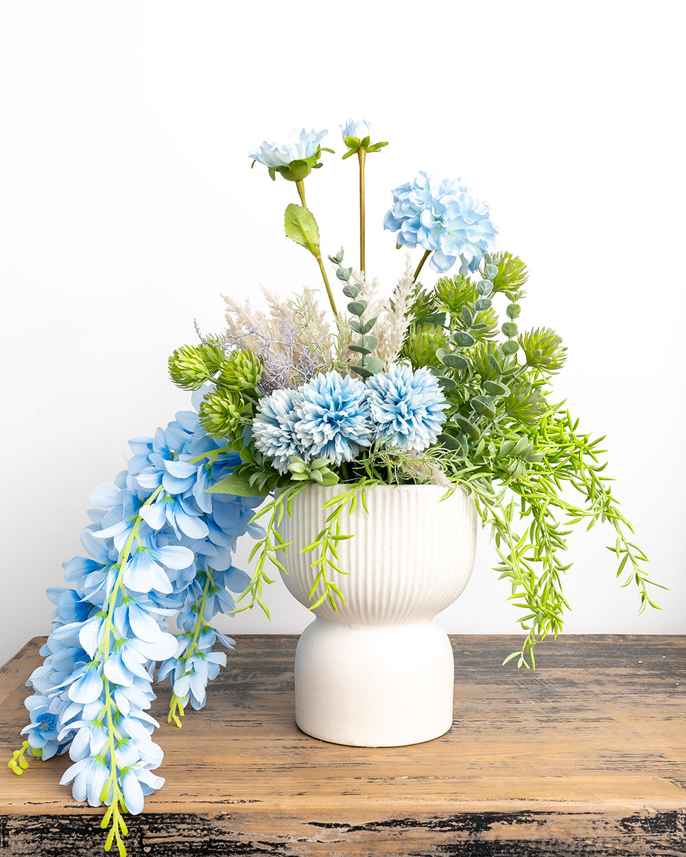 Succulent Bush Green & white 40cm
