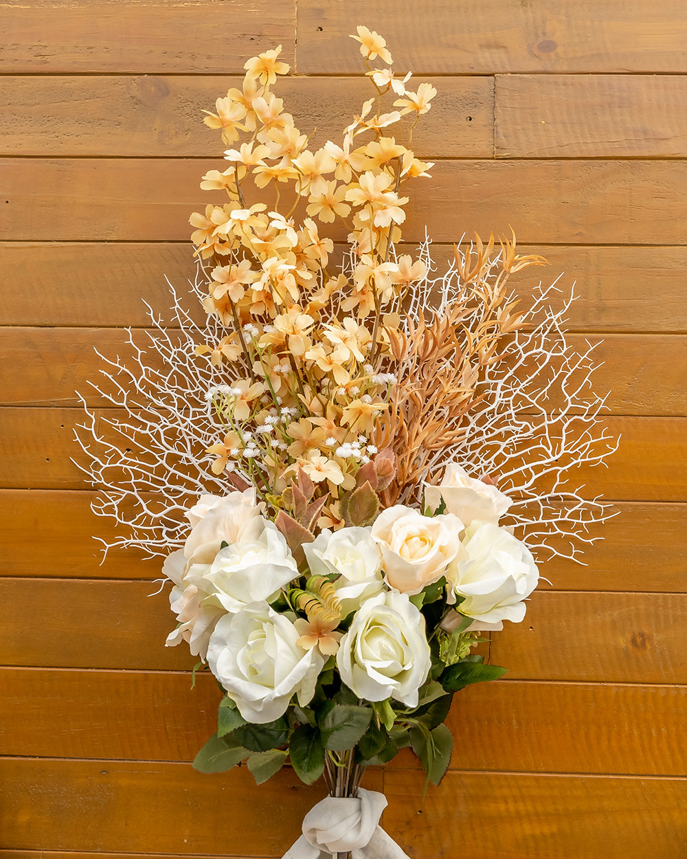 Fan-shaped Twig White 45cm