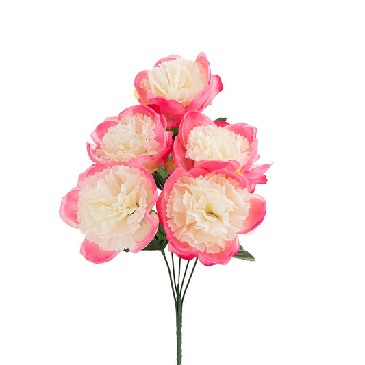Peony Bunch Pink & Cream 37cm