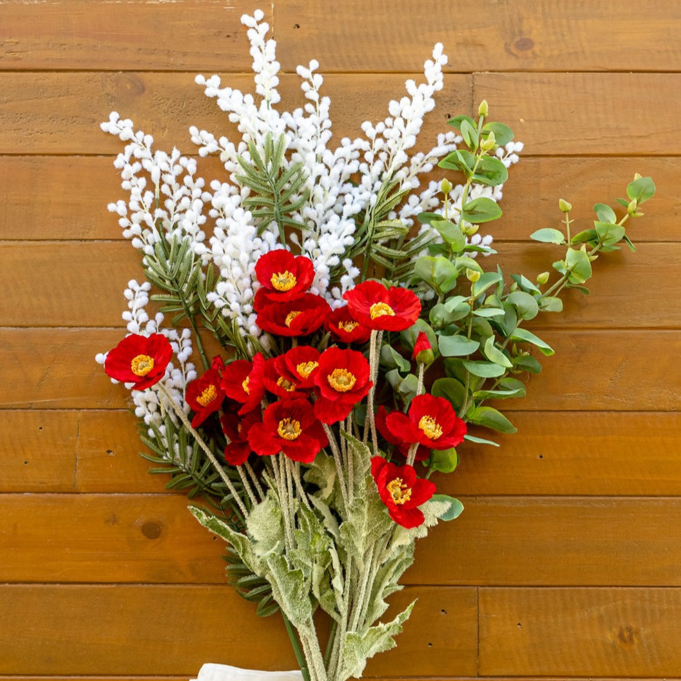 Mimosa Spray White 88cm